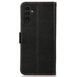 KHAZNEH For Samsung Galaxy A15 4G Case Genuine Cow Leather RFID Blocking Phone Wallet Cover