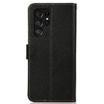KHAZNEH För Samsung Galaxy S24 Ultra Mobilskal Äkta Koläder Plånboksfodral