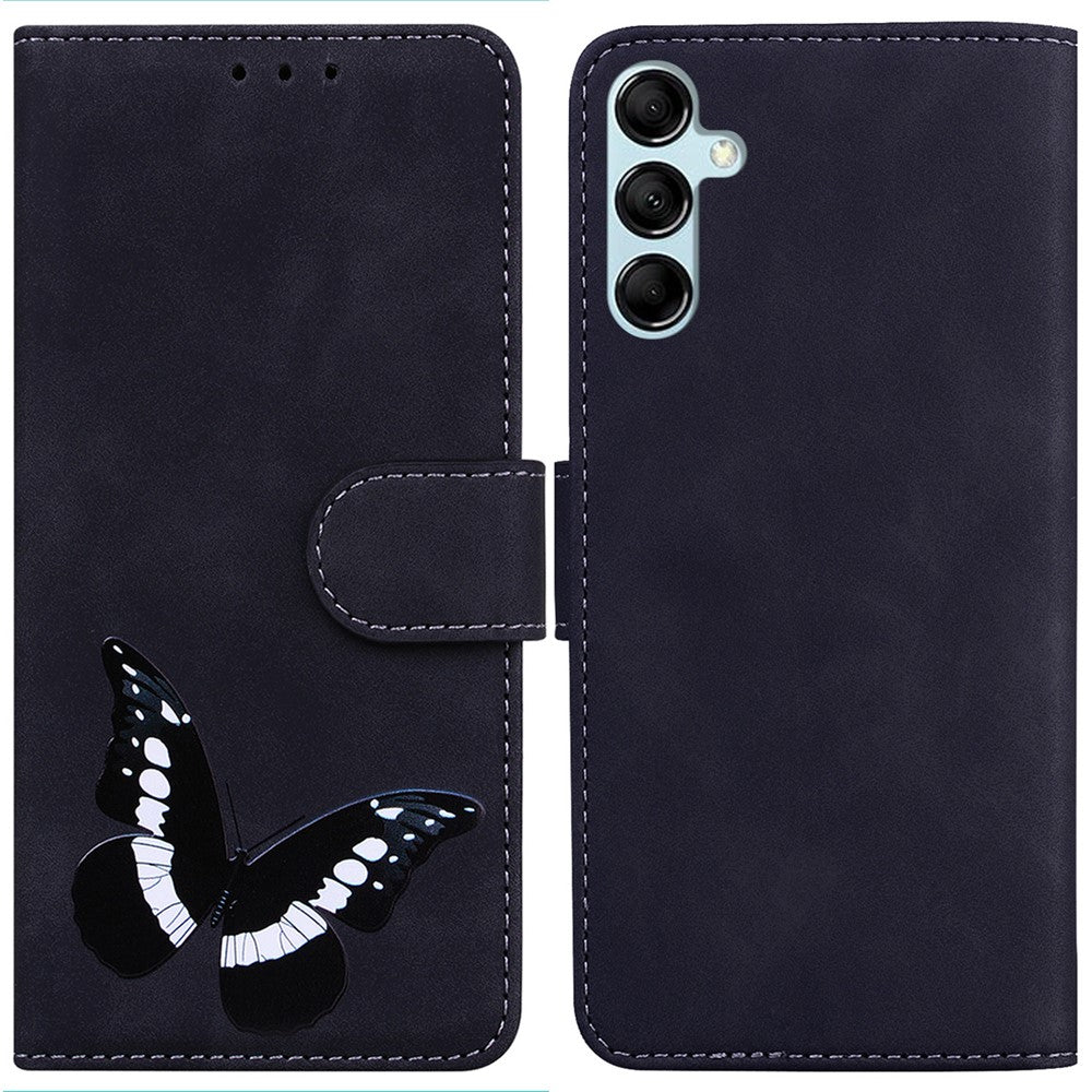 Til Samsung Galaxy A15 4G Cover Skin-touch læder med sommerfugleprint Telefoncover