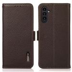 KHAZNEH Til Samsung Galaxy S25+ / S24+ Cover RFID-blokerende ægte koskind-telefoncover