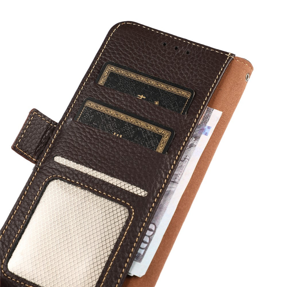 KHAZNEH Til Samsung Galaxy S25+ / S24+ Cover RFID-blokerende ægte koskind-telefoncover