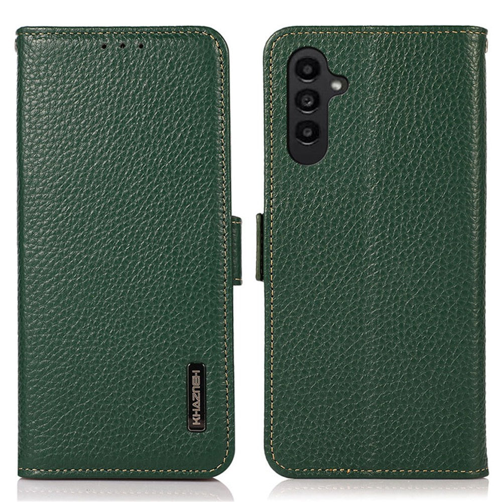 KHAZNEH Til Samsung Galaxy S25+ / S24+ Cover RFID-blokerende ægte koskind-telefoncover