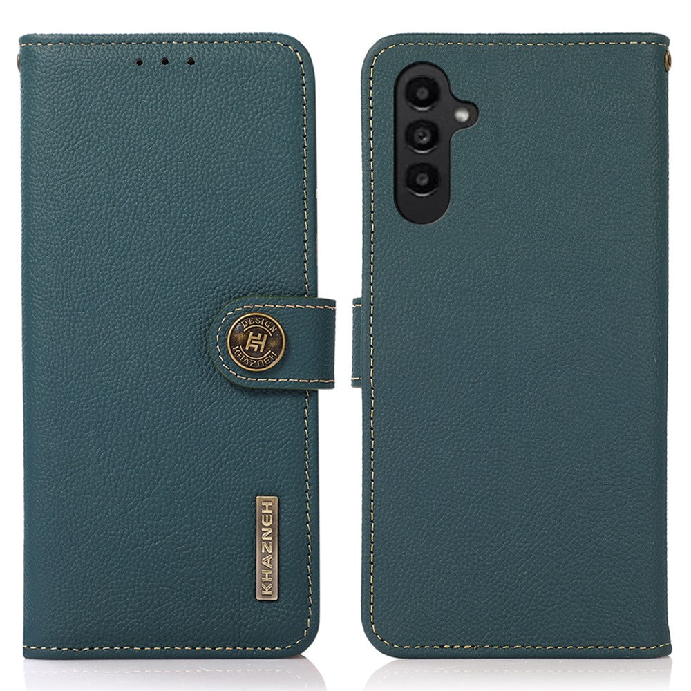 KHAZNEH For Samsung Galaxy S25+ / S24+ Case Genuine Cow Leather Cell Phone Wallet Cover