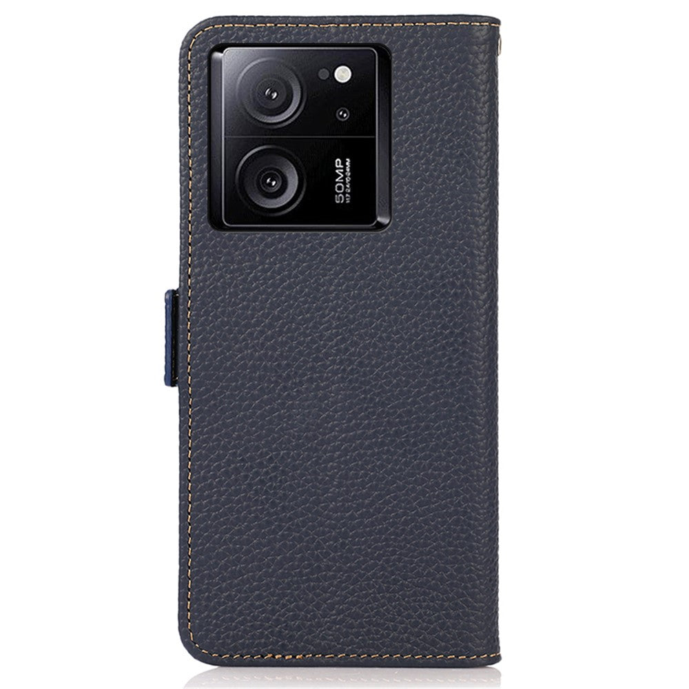 KHAZNEH For Xiaomi 13T Pro / 13T / Redmi K60 Ultra Case Genuine Cow Leather Cell Phone Cover Wallet with RFID Blocking