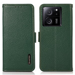 KHAZNEH For Xiaomi 13T Pro / 13T / Redmi K60 Ultra Case Genuine Cow Leather Cell Phone Cover Wallet with RFID Blocking