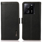 KHAZNEH For Xiaomi 13T Pro / 13T / Redmi K60 Ultra Case Genuine Cow Leather Cell Phone Cover Wallet with RFID Blocking