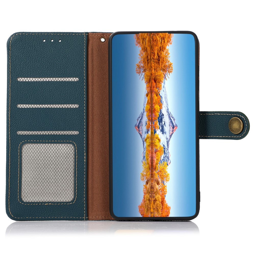 KHAZNEH For Xiaomi Redmi K60 Ultra / 13T / 13T Pro Case RFID Blocking Genuine Cow Leather Phone Cover