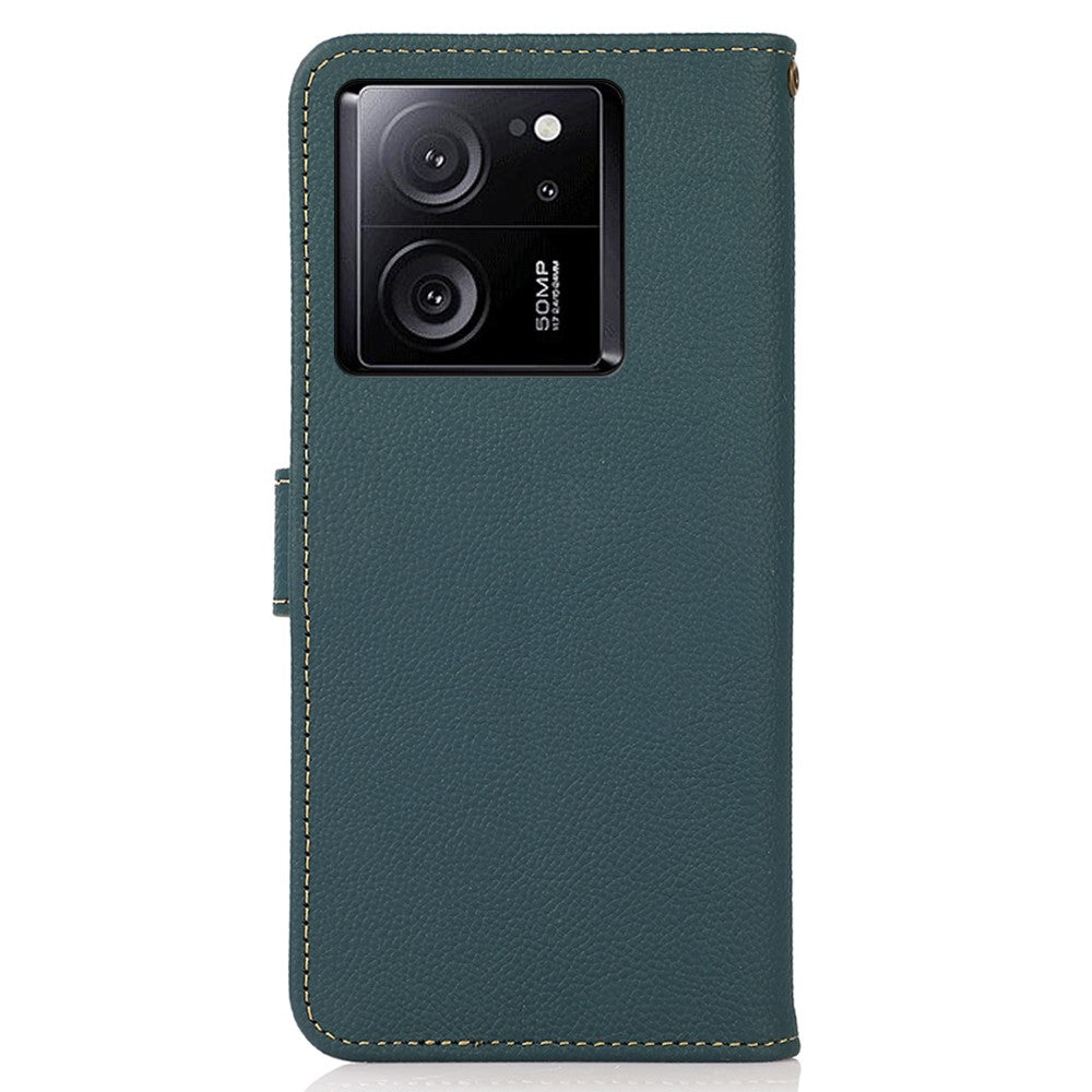 KHAZNEH For Xiaomi Redmi K60 Ultra / 13T / 13T Pro Case RFID Blocking Genuine Cow Leather Phone Cover