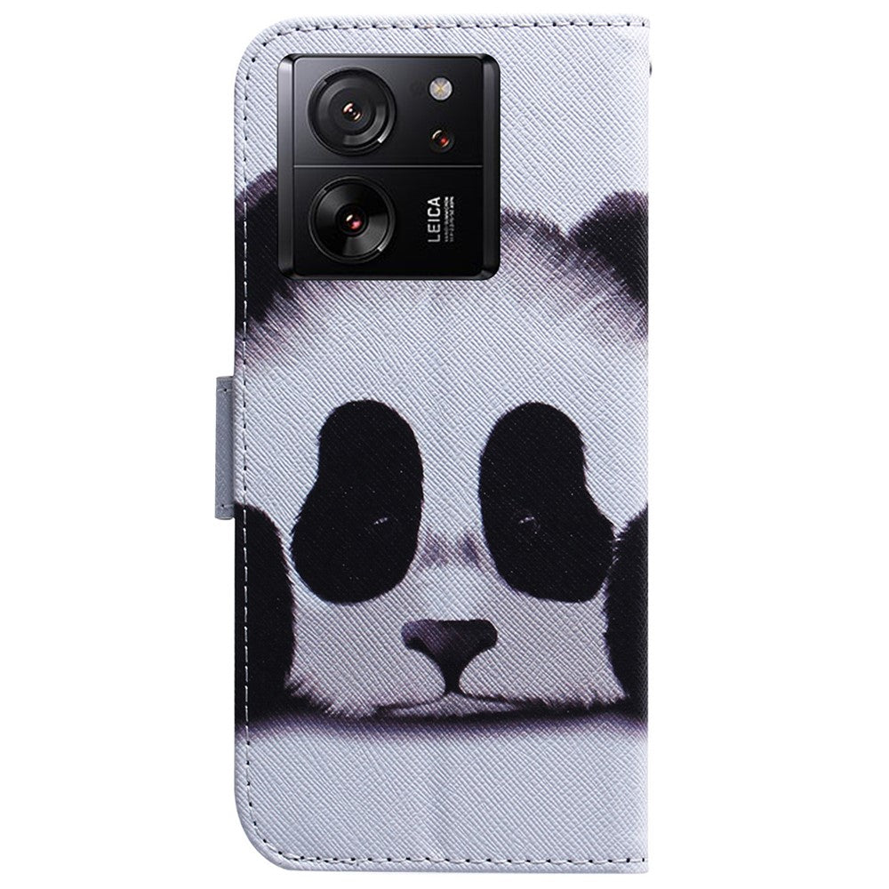 Xiaomi Redmi K60 Ultra / 13T / 13T Pro skal PU-läder stativ mönster tryck mobilskal