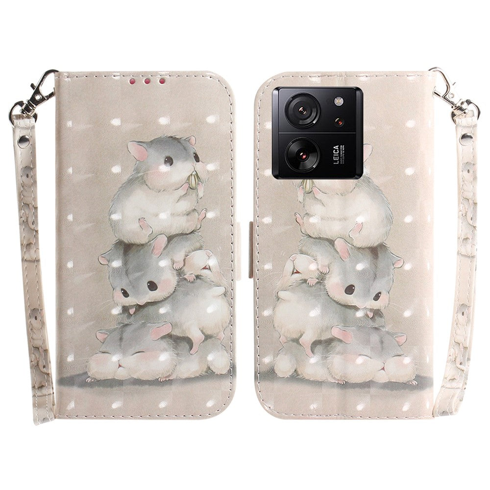For Xiaomi Redmi K60 Ultra / 13T / 13T Pro Case Wallet PU Leather Pattern Printing Phone Cover