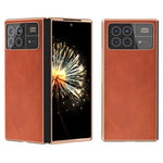 Xiaomi Mix Fold 3 5G-skal i PU-läder + PC-galvanisering, stötsäkert mobilfodral