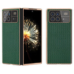 Xiaomi Mix Fold 3 5G-skal i äkta nötskinn + PC-skyddande mobilskal med repskydd