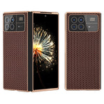 Xiaomi Mix Fold 3 5G-skal i äkta nötskinn + PC-skyddande mobilskal med repskydd
