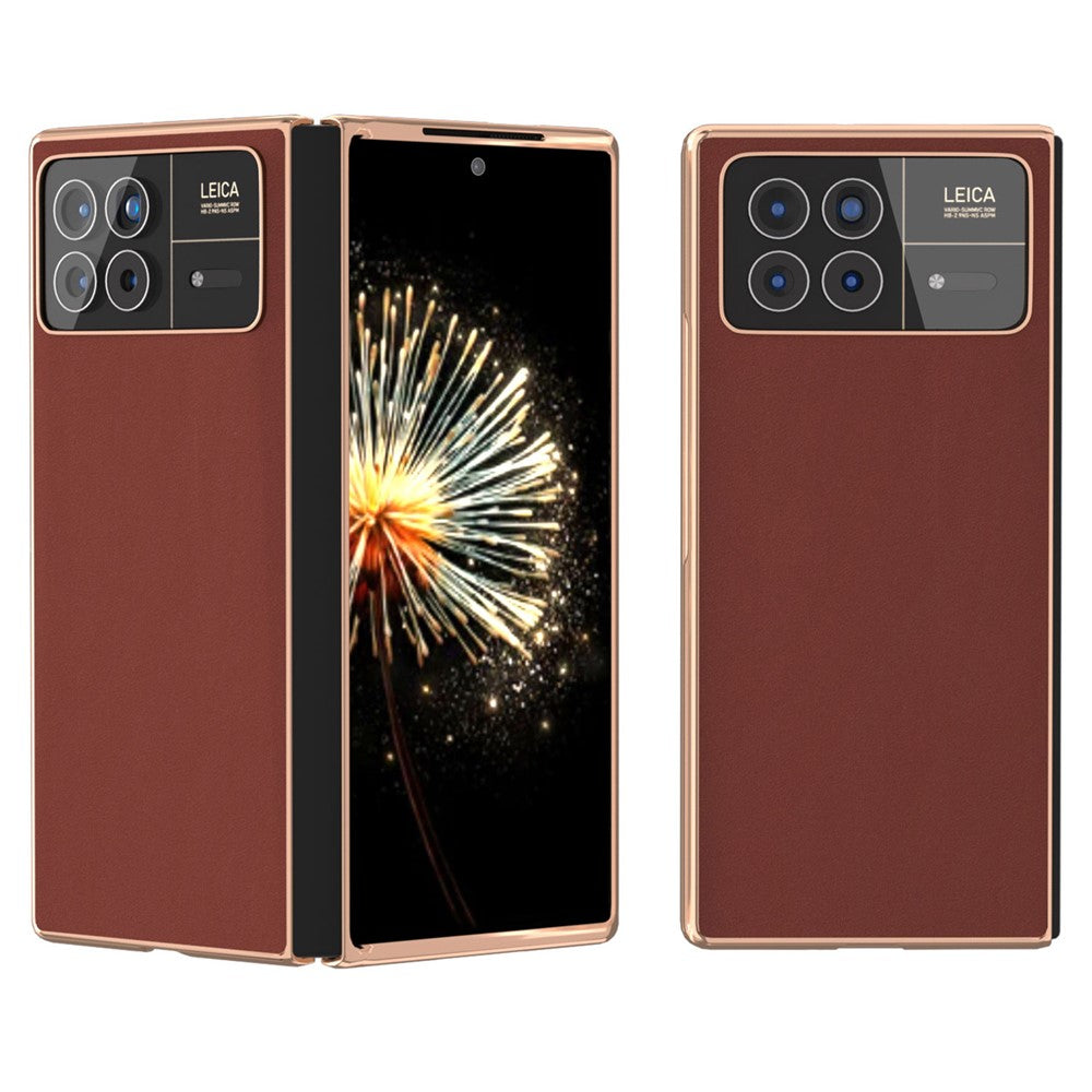 For Xiaomi Mix Fold 3 5G Case Soft-touch Genuine Cow Leather+PC Phone Cover