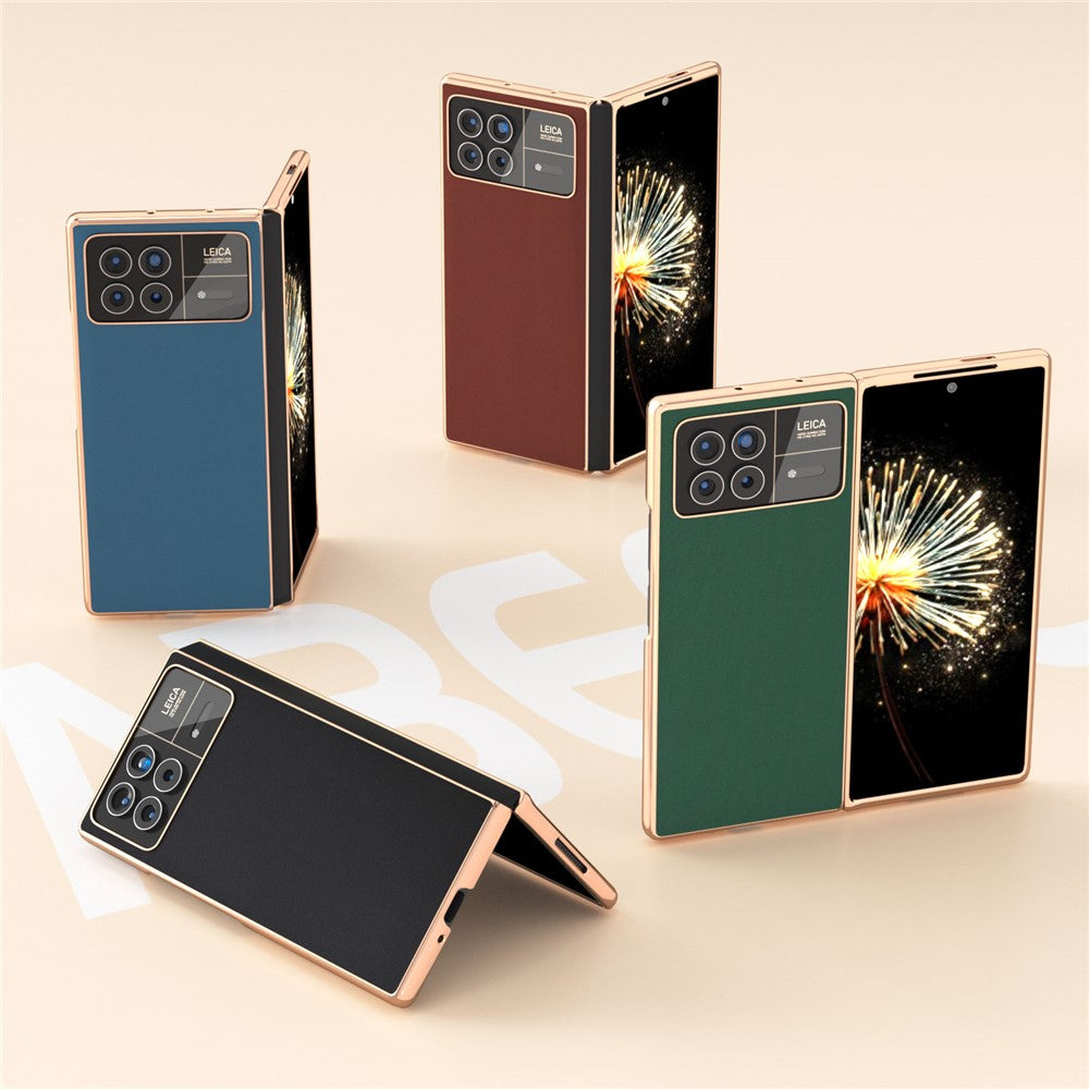 For Xiaomi Mix Fold 3 5G Case Soft-touch Genuine Cow Leather+PC Phone Cover