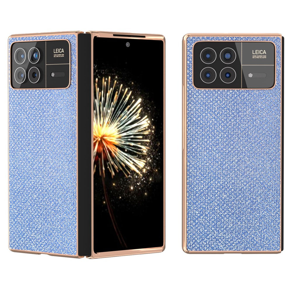 Xiaomi Mix Fold 3 5G-skal i PU-läder + PC-strasstruktur baksida mobilskal