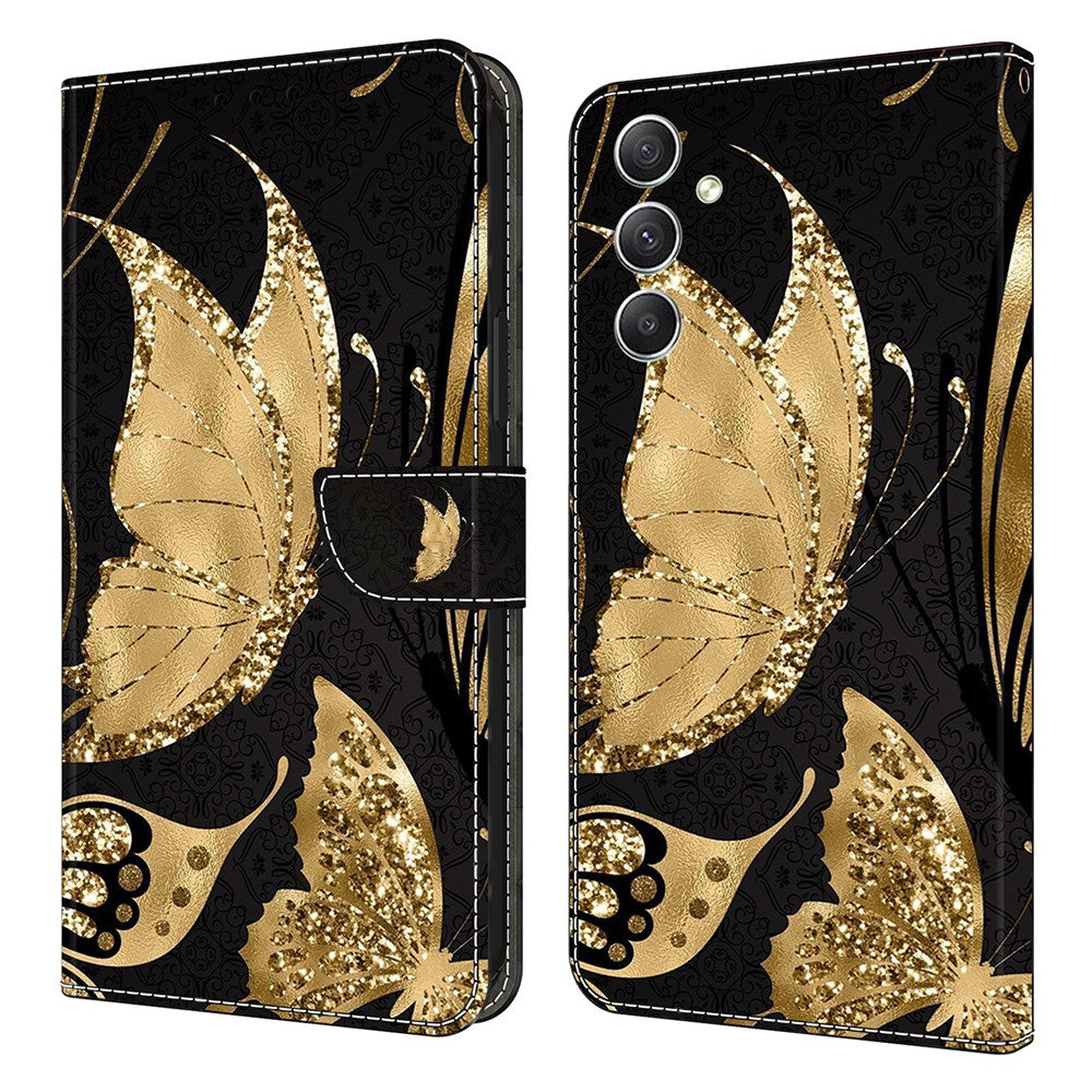 Til Samsung Galaxy A15 4G Cover Ridsefrit PU-læder 3D-mønster Telefoncover