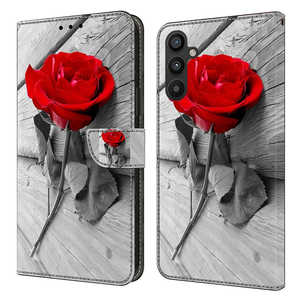 Til Samsung Galaxy A15 4G Cover Ridsefrit PU-læder 3D-mønster Telefoncover