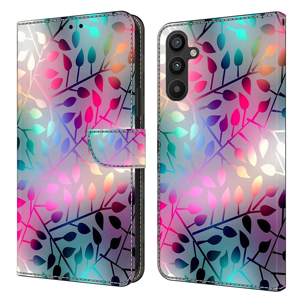Til Samsung Galaxy A15 4G Cover Ridsefrit PU-læder 3D-mønster Telefoncover