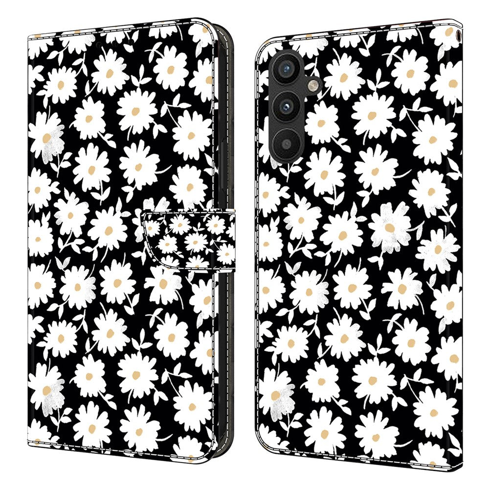 Til Samsung Galaxy A15 4G Cover Ridsefrit PU-læder 3D-mønster Telefoncover