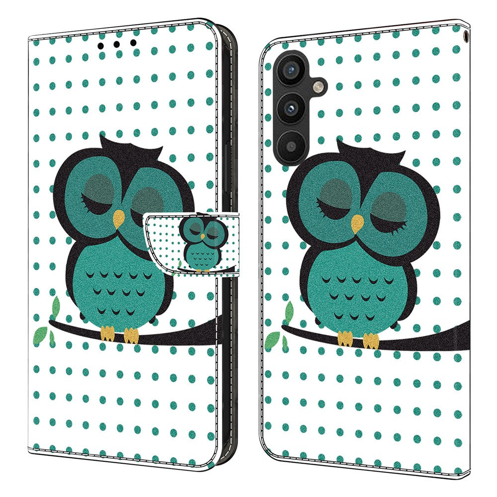 Til Samsung Galaxy A15 4G Cover Ridsefrit PU-læder 3D-mønster Telefoncover