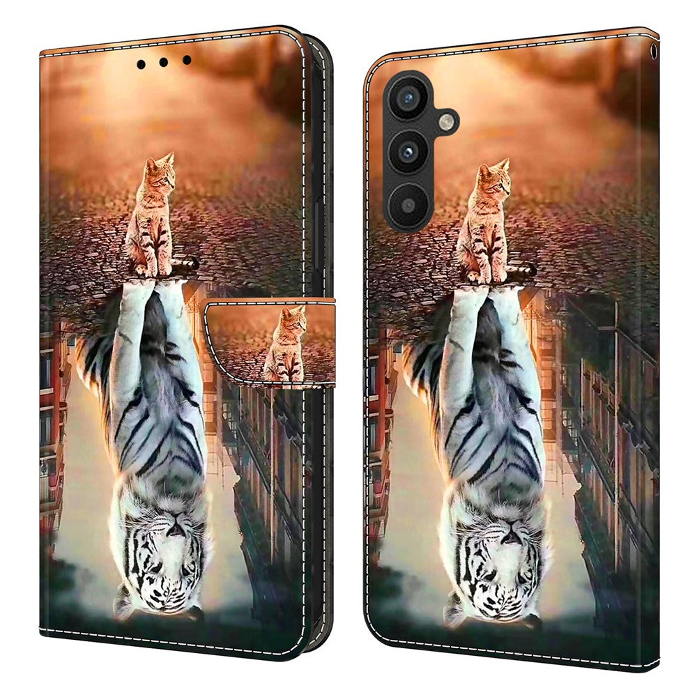 Til Samsung Galaxy A15 4G Cover Ridsefrit PU-læder 3D-mønster Telefoncover