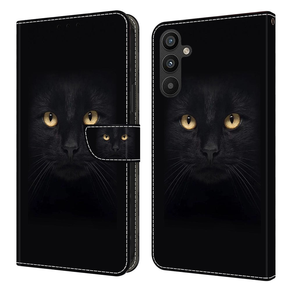 Til Samsung Galaxy A15 4G Cover Ridsefrit PU-læder 3D-mønster Telefoncover