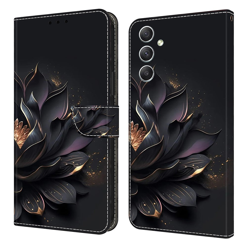 Til Samsung Galaxy A15 4G Cover Ridsefrit PU-læder 3D-mønster Telefoncover