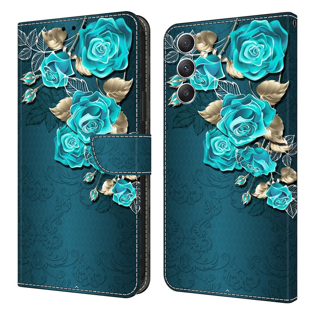 Til Samsung Galaxy A15 4G Cover Ridsefrit PU-læder 3D-mønster Telefoncover