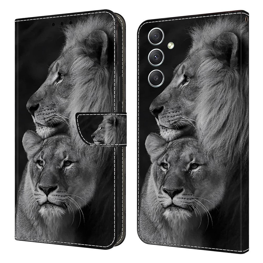 Til Samsung Galaxy A15 4G Cover Ridsefrit PU-læder 3D-mønster Telefoncover