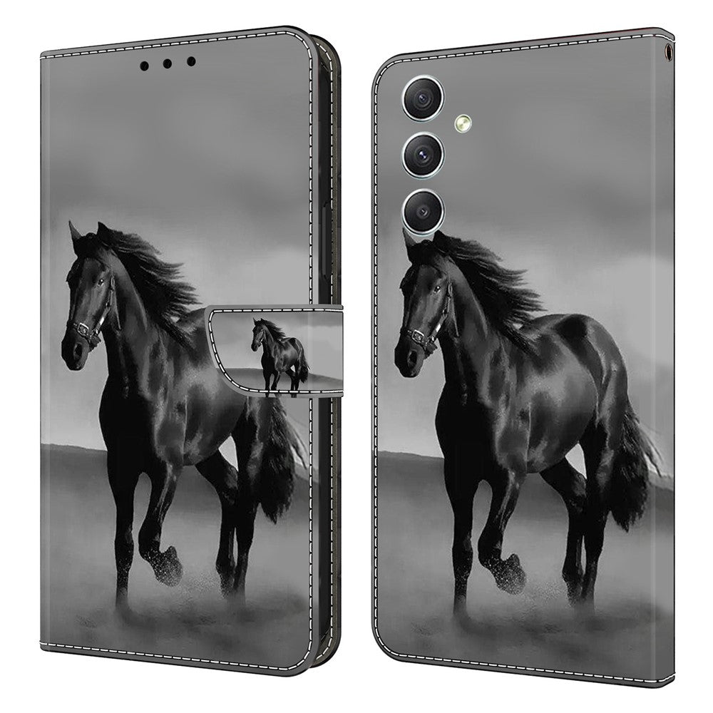 Til Samsung Galaxy A15 4G Cover Ridsefrit PU-læder 3D-mønster Telefoncover