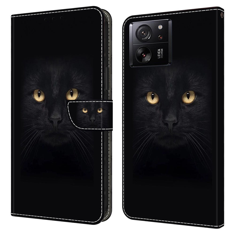 Xiaomi Redmi K60 Ultra / 13T / 13T Pro-skal med 3D-mönster i läder och plånbok.