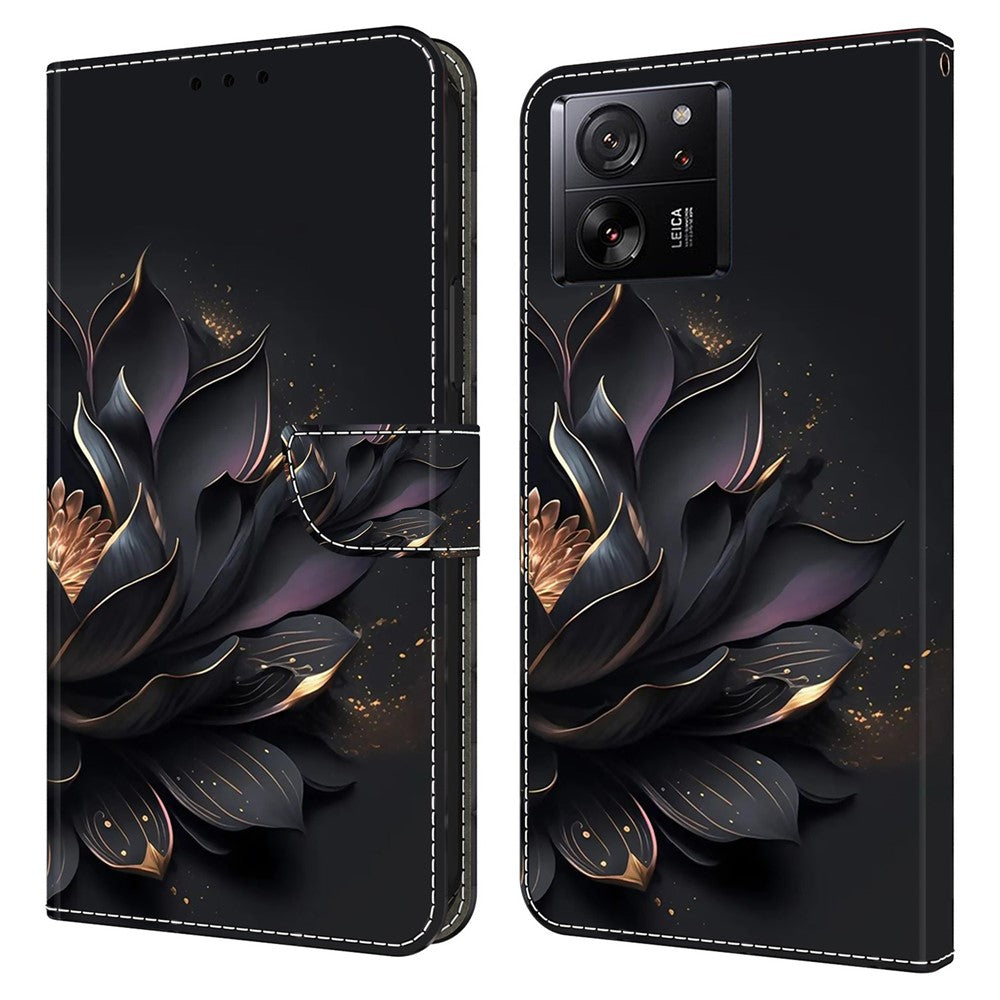 Xiaomi Redmi K60 Ultra / 13T / 13T Pro-skal med 3D-mönster i läder och plånbok.