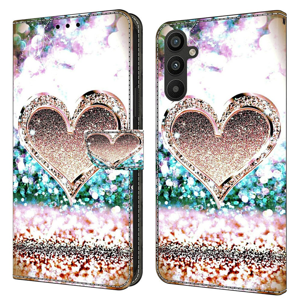 For Samsung Galaxy A15 4G Case 3D Pattern PU Leather Flip Protective Cover