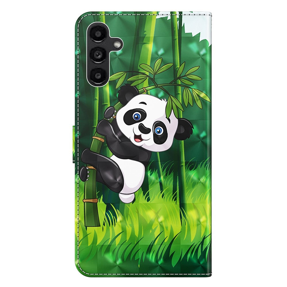 Til Samsung Galaxy A15 4G cover 3D mønster print PU læder pung telefon cover