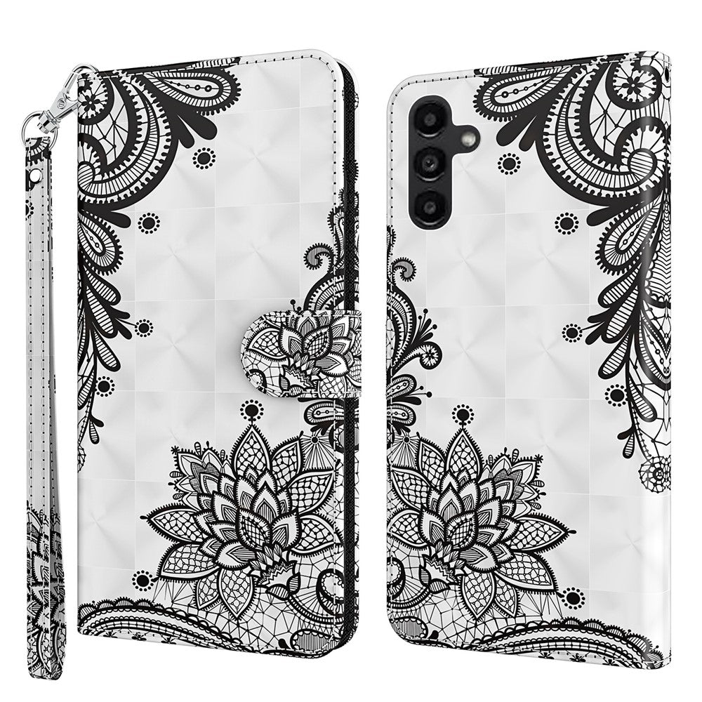 Til Samsung Galaxy A15 4G cover 3D mønster print PU læder pung telefon cover