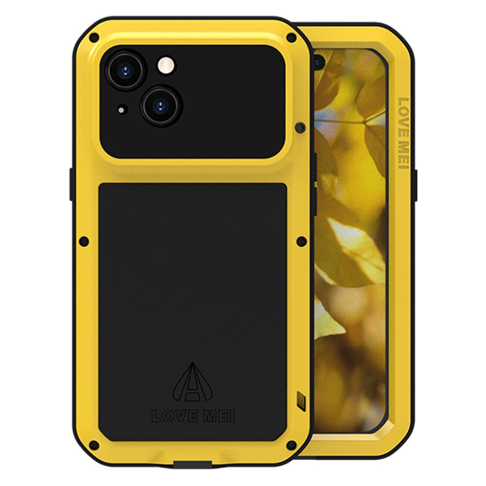 LOVE MEI For iPhone 15 Case with Tempered Glass Screen Protector Phone Cover