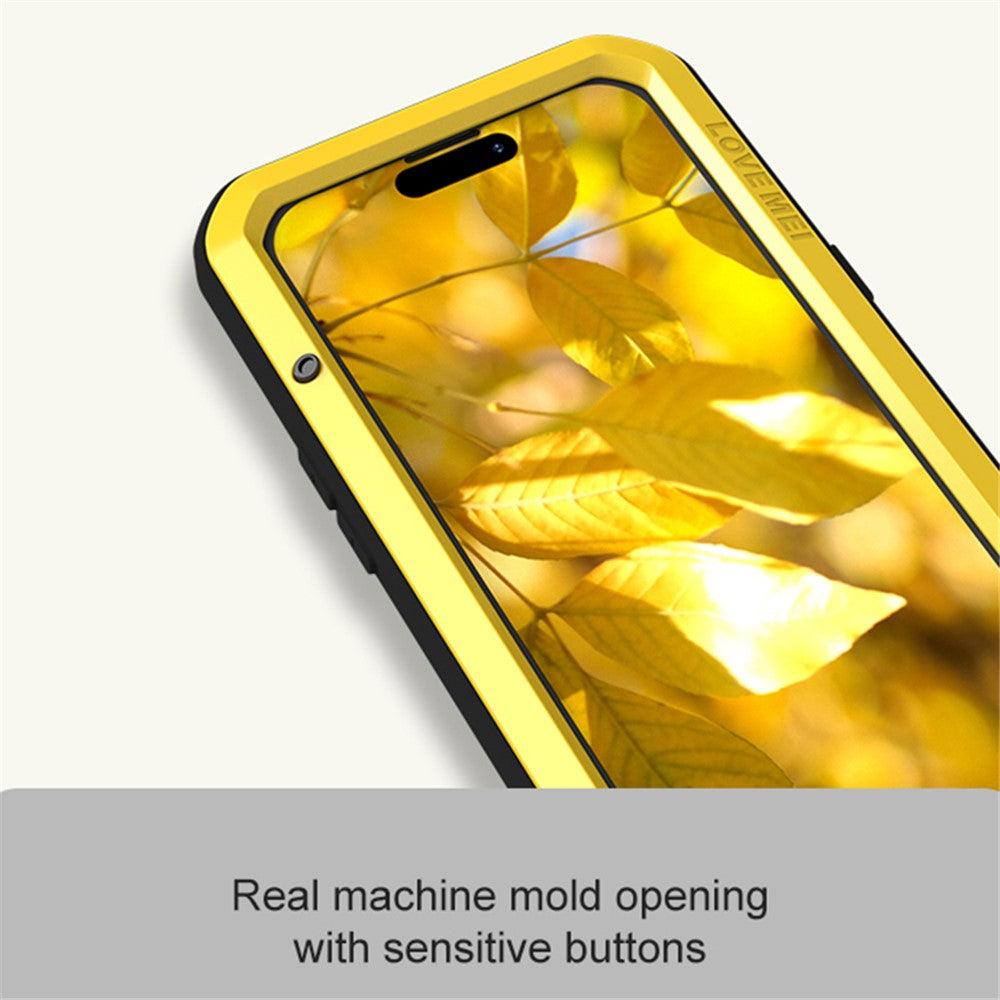 LOVE MEI For iPhone 15 Case with Tempered Glass Screen Protector Phone Cover