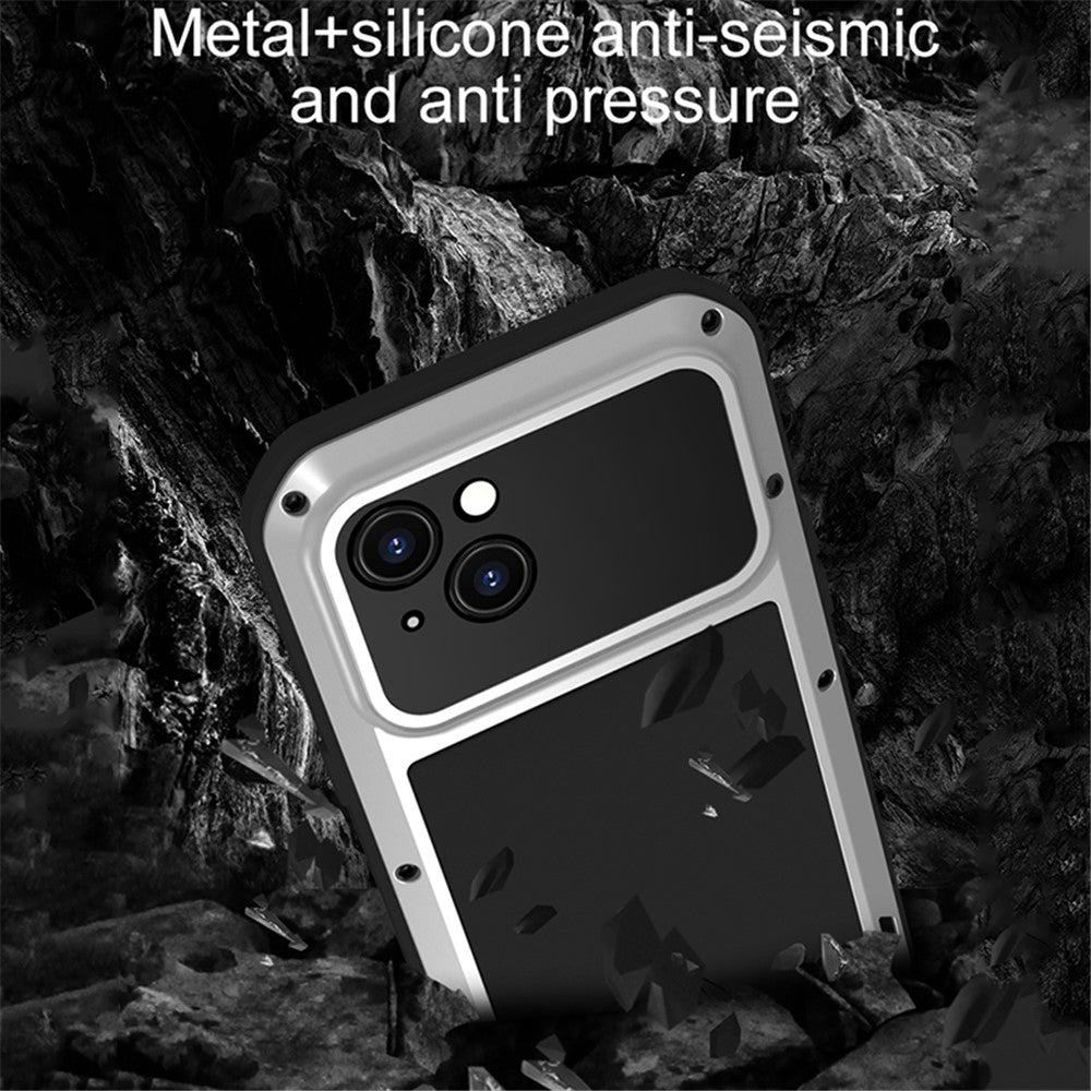LOVE MEI For iPhone 15 Case with Tempered Glass Screen Protector Phone Cover