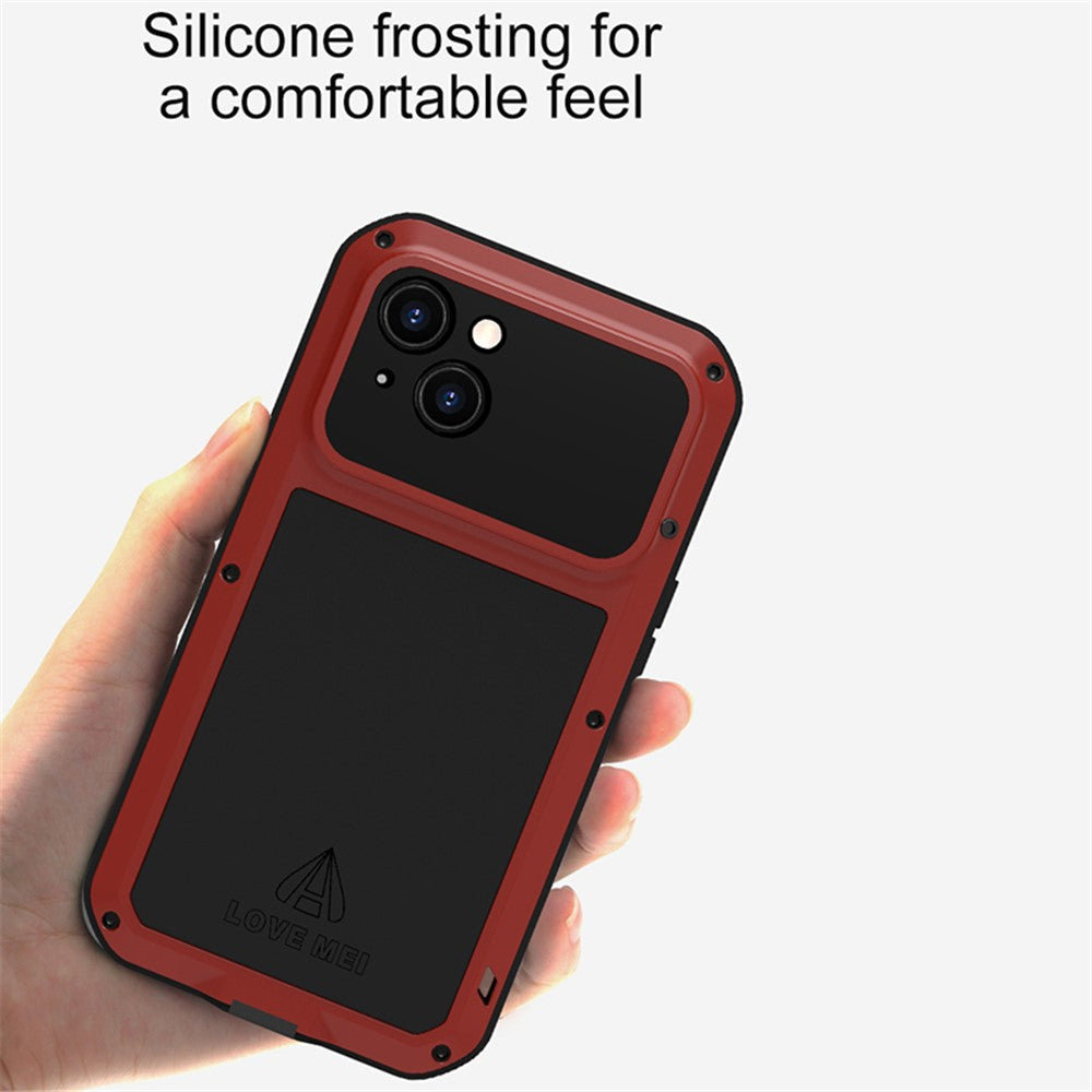 LOVE MEI For iPhone 15 Case with Tempered Glass Screen Protector Phone Cover