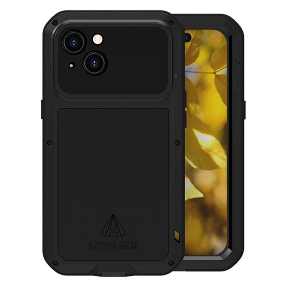 LOVE MEI For iPhone 15 Case with Tempered Glass Screen Protector Phone Cover