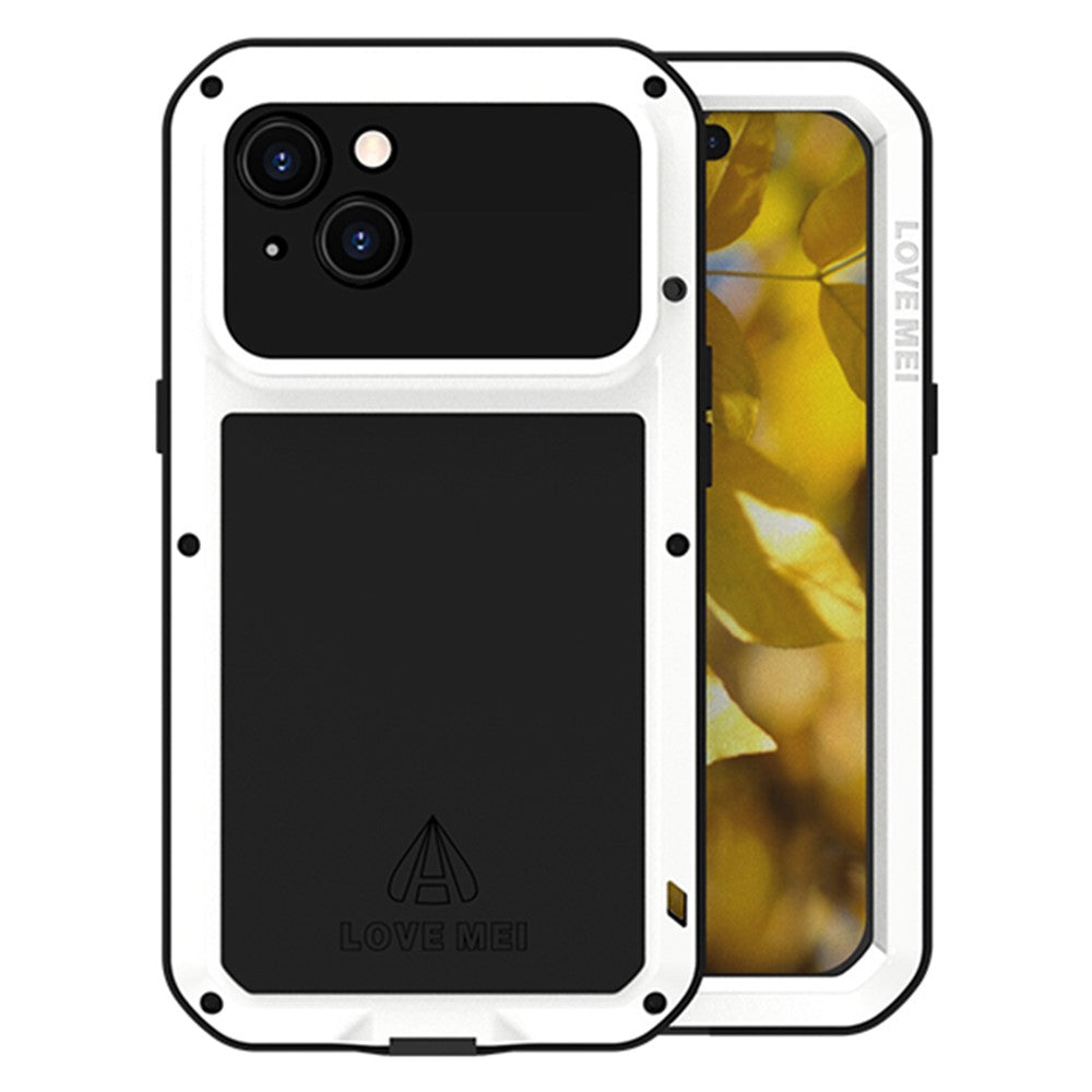 LOVE MEI For iPhone 15 Case with Tempered Glass Screen Protector Phone Cover