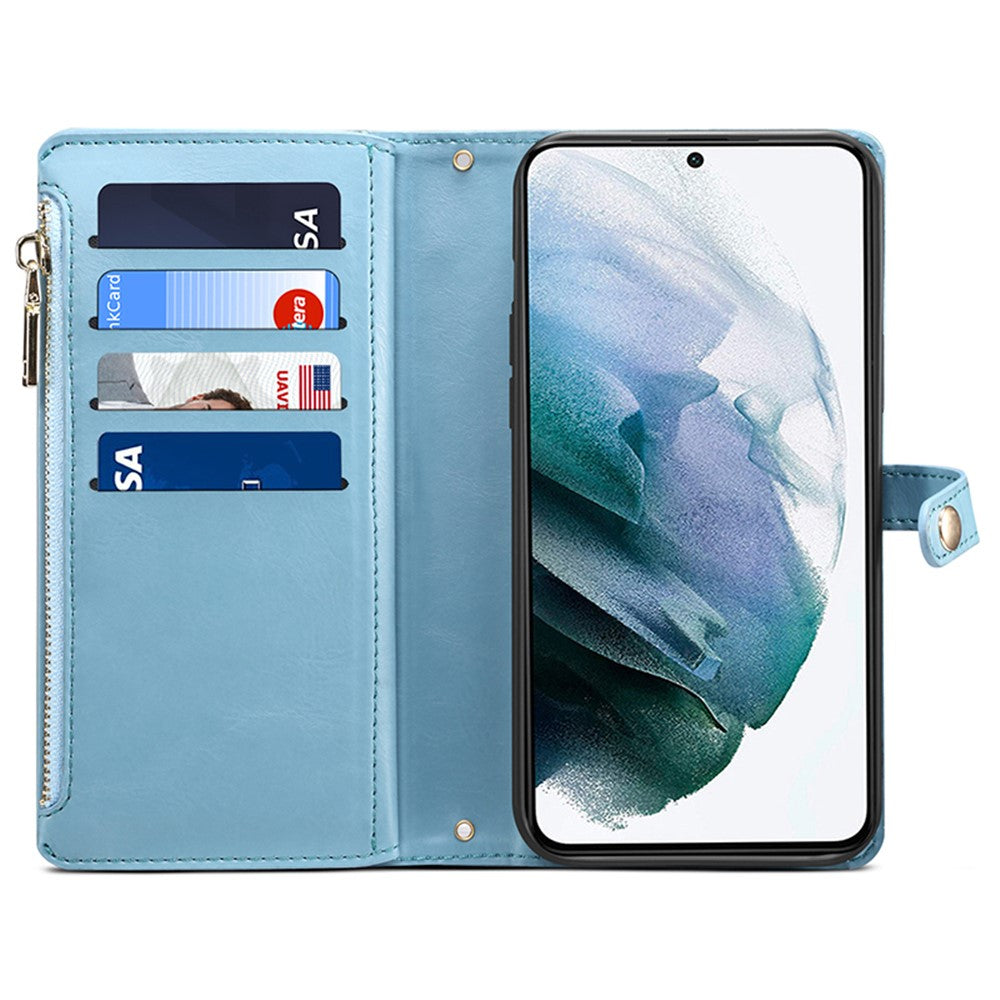 ESEBLE For Samsung Galaxy S24 Case Zipper Pocket Wallet Leather Phone Cover