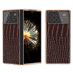 Xiaomi Mix Fold 3 5G-skal med krokodilmönster och galvaniserat mobilskydd