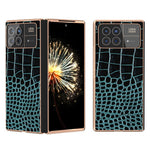 Xiaomi Mix Fold 3 5G-skal med krokodilmönster och galvaniserat mobilskydd