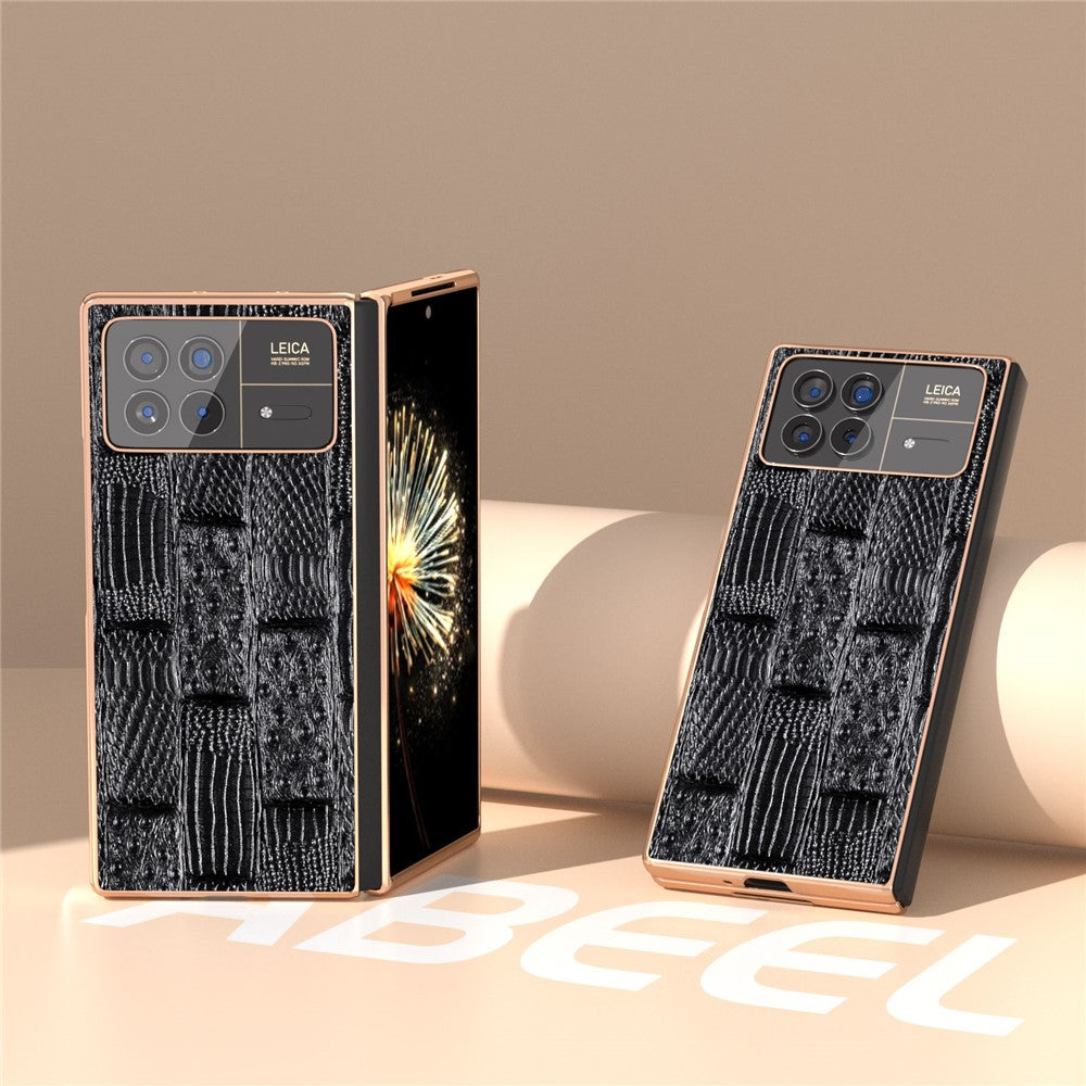 For Xiaomi Mix Fold 3 5G Case Electroplated Mahjong Texture Non-Slip Phone Cover