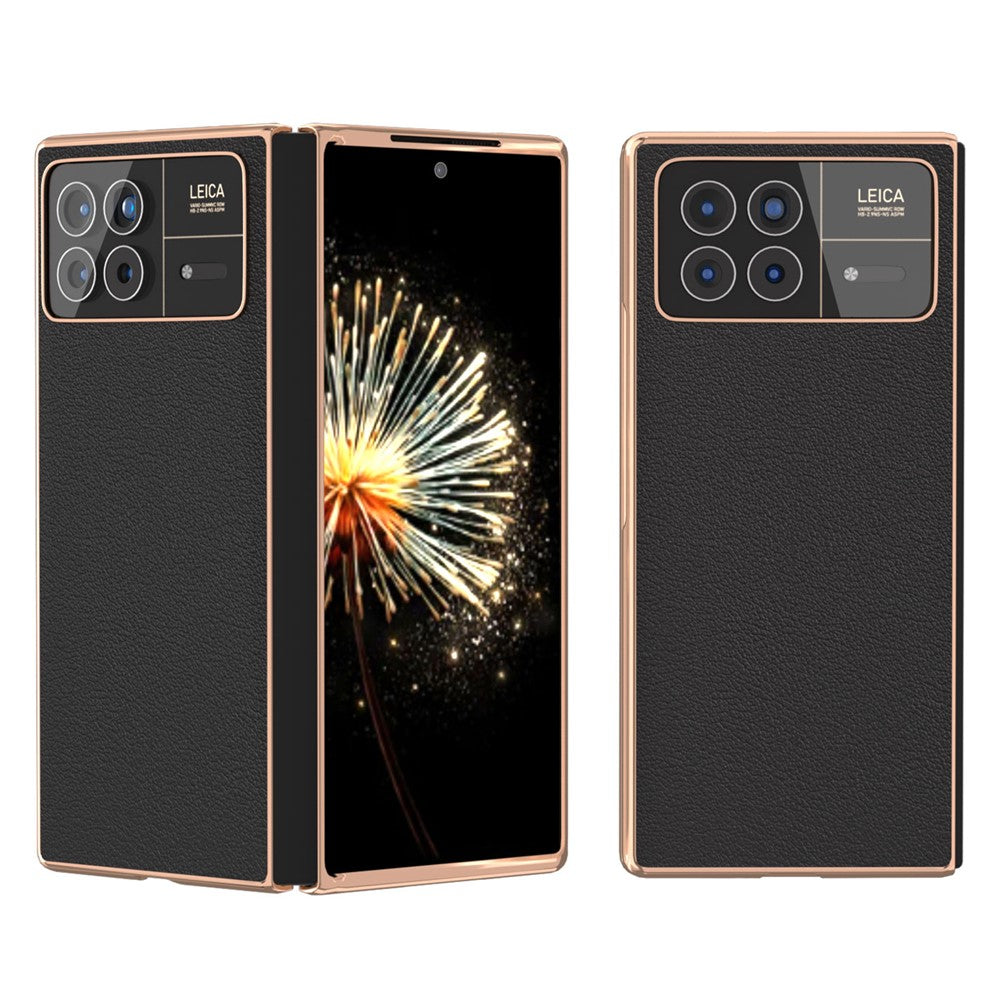 Xiaomi Mix Fold 3 5G-skal i äkta koläder + PC, fallskyddande mobilskal