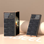 For Xiaomi Mix Fold 3 5G Case Shockproof Genuine Cow Leather+PC Electroplating Cover