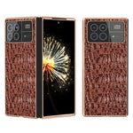 For Xiaomi Mix Fold 3 5G Case Shockproof Genuine Cow Leather+PC Electroplating Cover