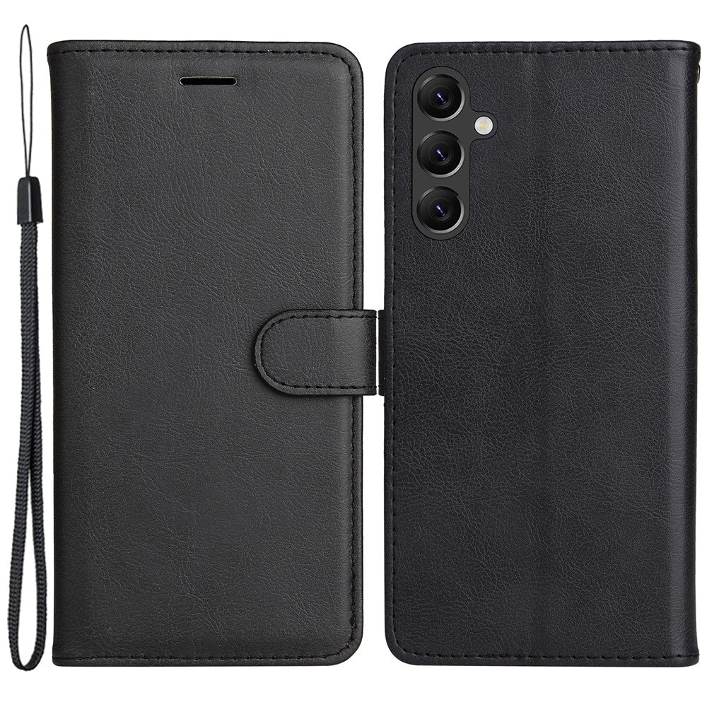 For Samsung Galaxy A05s 4G Case Solid Color Leather Mobile Cover Wallet Stand with Strap